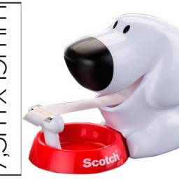 Portarrollos sobremesa Scotch doggy con cinta adhesiva de 19mm.x8,9m.